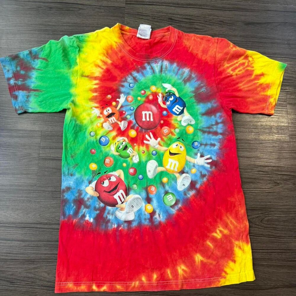2010 AOP M&M's tie dye Promo Tee Size Medium Festival Candy